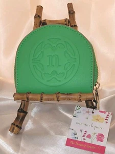 Nanette Lepore Green Teddy Indexer Wallet NWT  Logo On Front And Back Zip/Snap - Picture 1 of 6