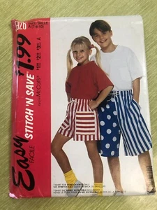 EASY STITCH N SAVE 5926 Kids SHORTS and T-SHIRTS patterns Sizes 7-10 UNCUT - Picture 1 of 2