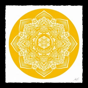 SIGNED Yellow Mandala Shepard Fairey Art Print Poster Obey Giant Elysium - Picture 1 of 1