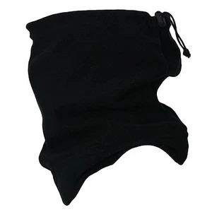 Unisex Black Snood Scarf Polar Fleece Neck Warmer Thermal Hat Ski Snowboarding - Picture 1 of 2