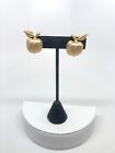 Vtg Accessocraft Nyc New York Gold Tone Apple Fruit Clip On Earrings Signed