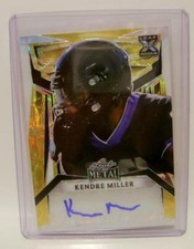 KENDRE MILLER TRUE 1/1 AUTO AUTOGRAPHED LEAF METAL FOOTBALL 2023