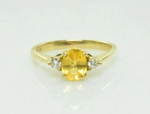 Gelber Saphir und Diamant Verlobungsring in 18 Karat Gelbgold 1,27 ctw Größe 8 - Bild 1 von 4