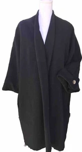 Vtg 60s Women’s Maison De Bonneterie Couture Rare Mod Black Cashmere Coat Jacket - Picture 1 of 24