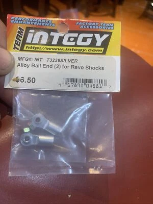 Team Integy Alloy Ball End (2) for Revo, E-Revo Shocks T3236 silver new - Image 1 of 4