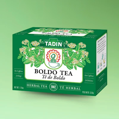 Tadin Boldo Tea, 24 Tea Bags 0.85 fl oz, Herbal Blend Refreshing & Soothing