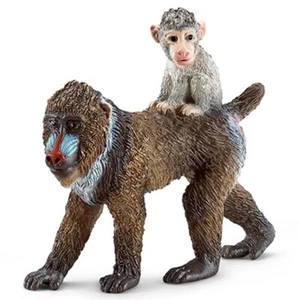NEW Schleich 14716 Mandrill Female & Baby RETIRED Wild Life Animal Monkey - Picture 1 of 3