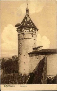 Schaffhausen Schweiz Suisse AK ~1910 Munotturm Turm Tower Fachwerk ungelaufen - Picture 1 of 2