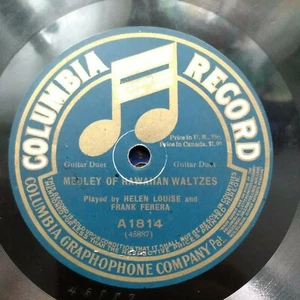 78 rpm Columbia A1814 MEDLEY OF HAWAIIAN MELODIES /Helen Louise Frank Ferera - Picture 1 of 4