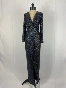 Rachel Zoe Size 4 Black Sequin Evening Gown - Picture 1 of 6
