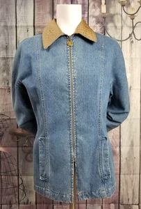 St. John Sport Womens Casual Denim Blazer Jean Jacket front zip Size SMALL  - Picture 1 of 10