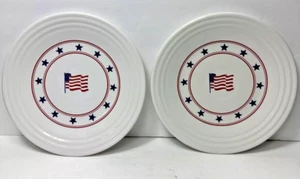 1 Patriotic Flag Luncheon Plates Fiestaware Stars Red White & Blue 9” More Avail - Picture 1 of 2