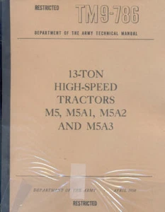 TM9-786 Maintenance book 13 Ton M5 High Speed Tractor International Harvester US - Picture 1 of 1