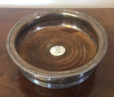 Antigo 19º c. Regency Old Sheffield prato de prata em montanha-russa de garrafa de vinho de cobre - Imagem 1 de 4