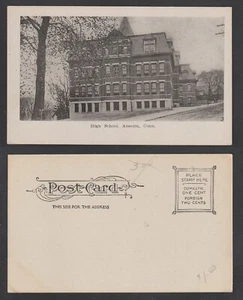 Ansonia Connecticut Postcard High School Unused White Border - Picture 1 of 3