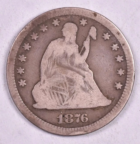 1876-CC Seated Liberty Silver Quarter Cover