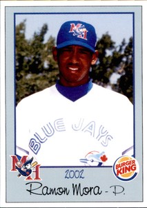 2002 Medicine Hat Blue Jays Burger King #17 Ramon Mora Monagas Venezuela VZ Card