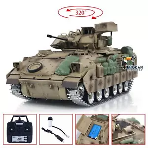 TD 1/16 RC Military Tank M2A2 Bradley Metal Tracks Wheels Infrared Barrel Recoil - Picture 1 of 12