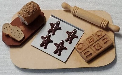 Vintage Dollhouse Baking Set Ornament Handcrafted - Image 1 of 4