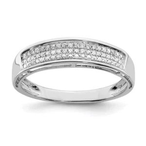 Sterling Silver Rhodium Plated Diamond Ladies Band Ring Size 8 - Picture 1 of 4