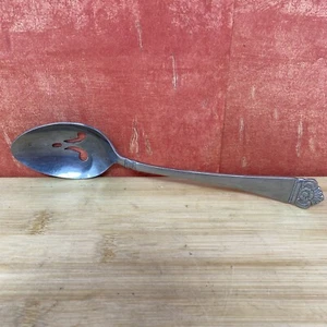 EKCO SILVER ETERNA CLASSIC CREST JAPAN Stainless Slotted Serving Spoon 8 1/4" - Picture 1 of 6