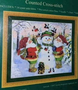 Kustom Krafts Santa's Helpers Christmas Dyan Allaire Counted Cross Stitch Kit - Picture 1 of 3