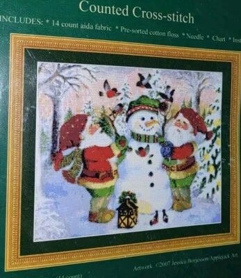 Kit de punto de cruz contado Kustom Krafts Santa's Helpers Navidad Dyan Allaire  Foto 1 de 3