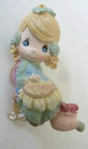 PRECIOUS MOMENTS MOTHER Pin Brooch Vintage 2000 Avon Resin 2 inches Tall - Picture 1 of 3