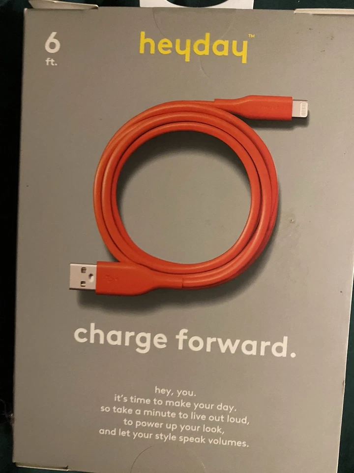 📀 Heyday 6ft. USB-C Charging Cable - Coral (AS SHOWN) - Image 1 of 1