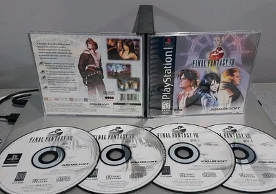 PS1: Final Fantasy VIII 8 (Sony PlayStation 1, 1999) Etiqueta Negra Limpio Sin Manual Foto 1 de 4