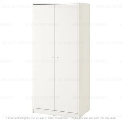 IKEA White 2 Door Wardrobe 79x176cm Bedroom Storage Furniture Closet Organiser - Image 1 of 4