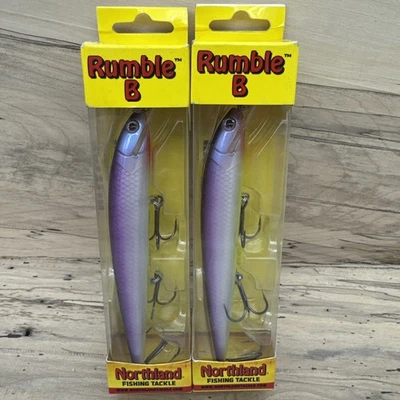 (2) Northland Tackle RUMBLE B 13 5-1/4" - 5/8 oz - cachorro perla púrpura - ¡ENVÍO RÁPIDO! Foto 1 de 3