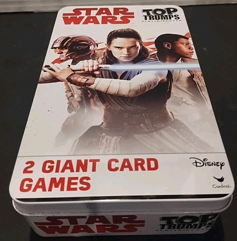 100% Complete STAR WARS Top Trumps 2 Pack Giant Card Game Metal Tin Box - Image 1 of 4