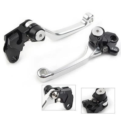 Pair Silver Pivot Brake Clutch Lever For Suzuki RM125 RM250 RM85 RM 85/ 125/250 - Image 1 of 4