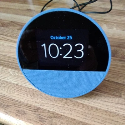 Amazon Echo Spot, Smart Alarm Clock with Vibrant Sound and Alexa Ocean Blue - Image 1 of 4