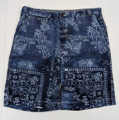 Pantalones Cortos Polo Ralph Lauren Para Hombre 35x10 Azul Paisley Bandana Estampado Floral Foto 1 de 4
