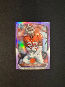 2022 Bowman University Chrome - Trenton Simpson #45 Purple Refractor /399 (RC) - Picture 1 of 2