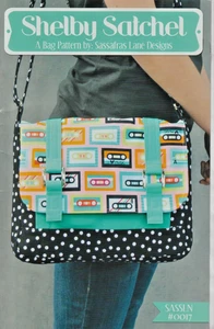 Shelby Satchet Messenger Bag - Padded Tablet Pocket - Sewing PATTERN -11 1/2x9 - Picture 1 of 3