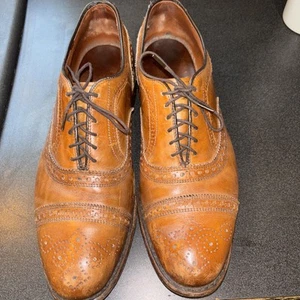Allen Edmonds Strand Shoes Mens 9.5 D Brown Walnut Leather Oxfords dress - Picture 1 of 10