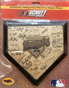 HUDSON VALLEY RENEGADES TEAM SIGNED BASEBALL SCHUTT HOME PLATE NEW YORK YANKEES - Picture 1 of 12