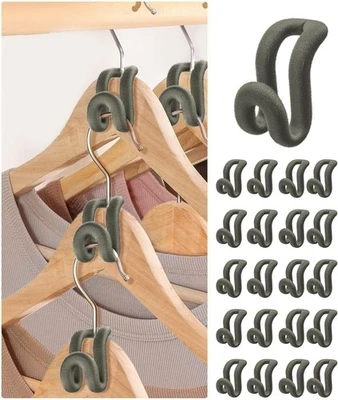 Kireida 20 Stück Kleiderbügel Haken Samt rutschfest platzsparend Grau - Bild 1 von 4