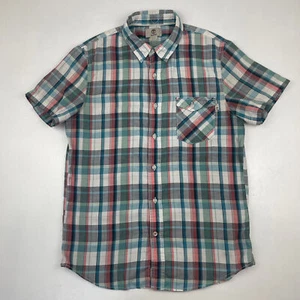 TIMBERLAND Multicoloured Chequered Short Sleeve Summer Shirt , Size M Slim Fit - Picture 1 of 6