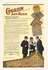1918 CONGOLEUM ART RUGS ORIENTAL CARPET & ALVIN SILVER LG 11x15 MAGAZINE AD - Picture 1 of 3