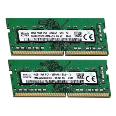 Hynix 32GB (2X16GB) DDR4 3200MHz PC4-25600 2RX8 SODIMM Memory Ram HMA82GS6DJR8N - Image 1 of 4