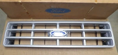 1987-1991 Ford F150 F250 F350 Bronco новый из старых запасов АРГЕНТ ОКРАШЕННАЯ ПЕРЕДНЯЯ РЕШЕТКА РАДИАТОРА - Изображение 1 из 4