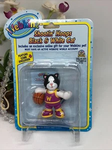 Webkinz Figurine -Shootin' Hoops Black & White Cat-w/ Unused Sealed Feature Code - Picture 1 of 4