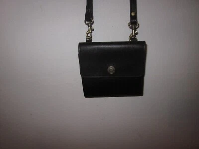 Carteira tiracolo NOS vintage ROLF'S couro preto alça destacável - Imagem 1 de 4