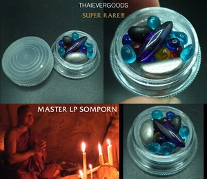 LEKLAI KAEW BLACK KODTIPEE PURPLE NAGA GEM SILVER LP SOMPORN THAI AMULET - Picture 1 of 13