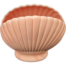 Peach Sea Shell Vase Ceramic Art Deco Figural Nautical Ocean Decor Vintage Japan