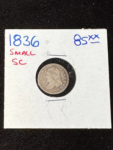 1836 CAPPED BUST HALF DIME SMALL 5C Cover